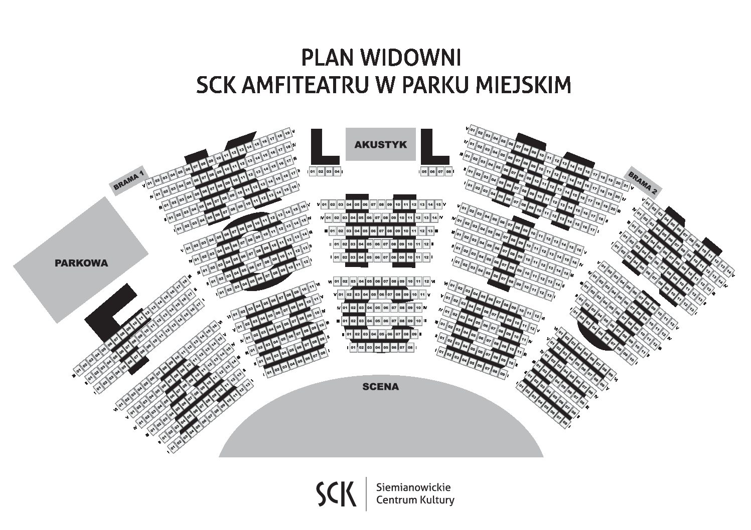 Plan Widowni SCK Amfiteatru w Parku Miejskim