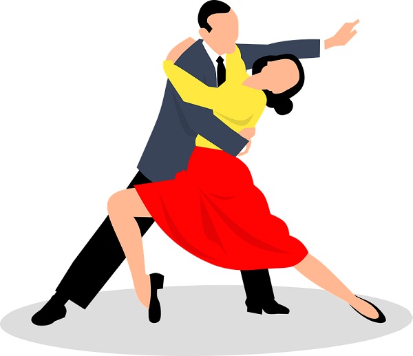 Grafika przedstawia tańczącą parę