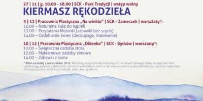 plakat z rozpiską warsztatów